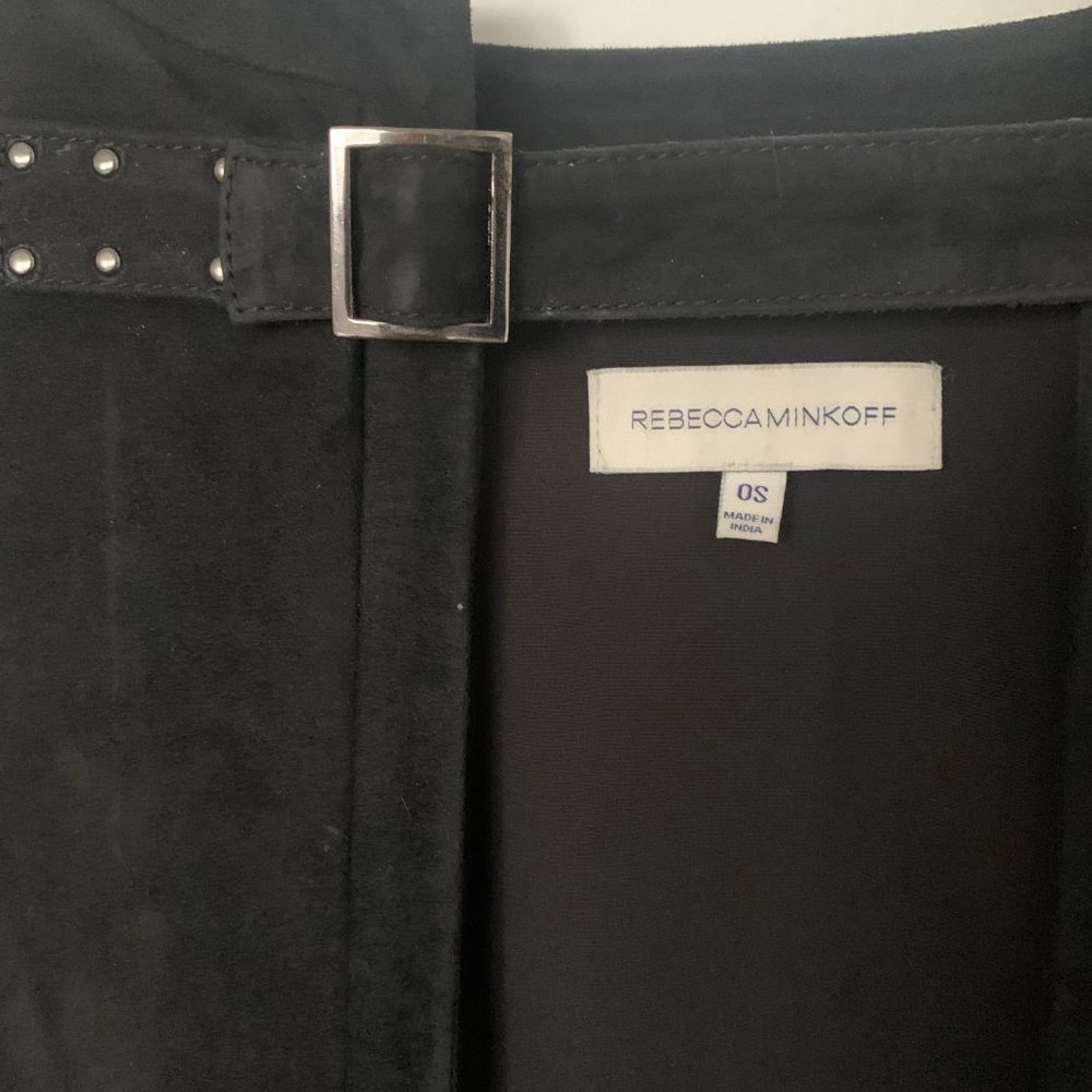 Rebecca Minkoff Fringed Suede Agave Cape in Black - Picture 2 of 5
